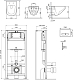Комплект унитаза с инсталляцией AM.PM Inspire V2.0 FlashClean IS47001.50A1700 с сиденьем микролифт и белой клавишей смыва
