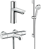 Комплект для ванной Термостат Hansgrohe Ecostat 13201000 + Смеситель Hansgrohe Talis Select E 71750000 + Душевой гарнитур Hansgrohe Crometta 26651400