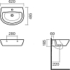 Раковина подвесная 62 см Sanitana Munique S10073117200000, белый