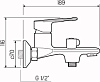 Смеситель для ванной РМС SL134-009E, хром