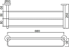 Полка с держателем для полотенец 60см Jaquar Continental ACN-CHR-1181N хром