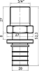 Переходник Stout SFA 0001 20xR 3/4" аксиальный с наружной резьбой