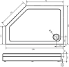 Душевой поддон Bas Пента 120x80 ПН00064 левый, белый