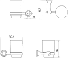 Стакан Lemark Standard LM2136C, хром / белый