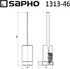 Ершик для унитаза Sapho Everest 1313-46, хром