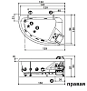 Акриловая ванна Jacuzzi Offset 9443-479A Sx/Dx белый