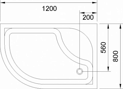 Поддон для душа 120х80 см Royal Bath BK RB8120BK-R белый