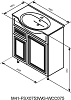 Тумба с раковиной Damixa RedBlu Palace One 75 M41-FSX0753WG-WCC075, белый глянец