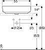 Раковина накладная 40x55 см Geberit VariForm 500.771.01.2 без отверстия перелива, белый