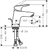 Смеситель для раковины Hansgrohe Logis 71078000, хром