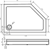 Душевой поддон Creto Pegas 120x80 см 7-1006 правый, белый