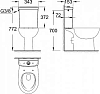 Напольный унитаз Grohe Bau Ceramic 39347000 с бачком 39437000 подвод снизу бачка