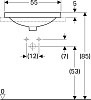 Раковина встраиваемая 40x55 см Geberit VariForm 500.717.01.2 с отверстием перелива, белый