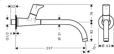 Кран холодной воды для раковины Hansgrohe Focus 31131000, хром