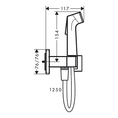 Комплект гигиенический душ Hansgrohe Bidette 29233700S с внутренней частью, белый матовый