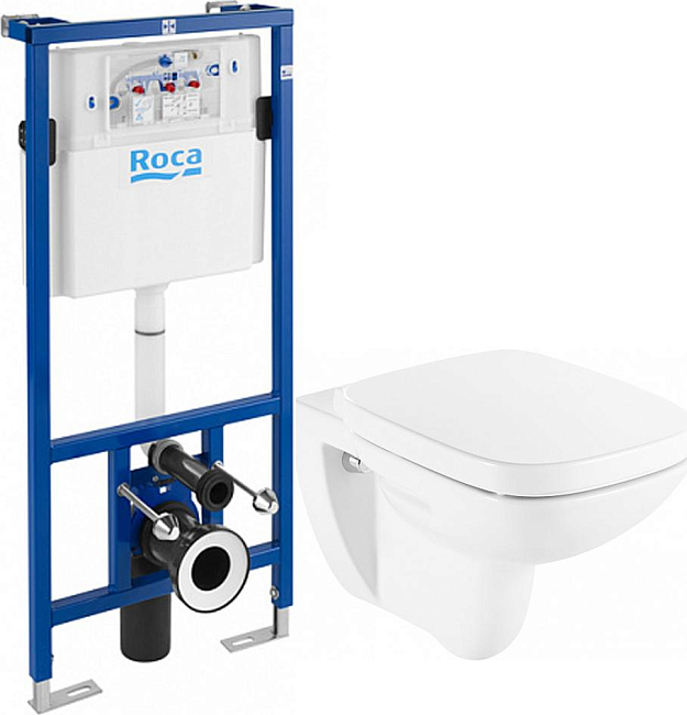 Комплект инсталляция Roca DUPLO WC 890090020 с подвесным унитазом Roca Debba 346997000