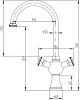 Смеситель для кухонной мойки ZorG Antic A 4003K-BR двухрычажный бронза