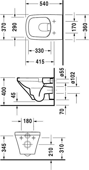 Подвесной унитаз Duravit DuraStyle 2552090000