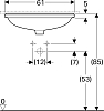 Раковина под столешницу 46x61 см Geberit VariForm 500.759.01.2 без отверстия перелива, белый