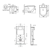 Инсталляция SantiLine с безободковым унитазом SantiLine, сиденье микролифт, клавиша черная матовая, черный матовый, SL-5025MB+SL-03