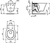 Комплект инсталляция с кнопкой смыва с подвесным унитазом Ideal Standard Connect Air AquaBlade E212801 с сиденьем микролифт