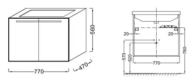 Тумба под раковину Jacob Delafon Struktura EB1281-N14 черный