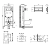 Инсталляция Jacob Delafon с безободковым унитазом Rodin+ E21751RU-00, крышка микролифт, клавиша хром в подарок, комплект