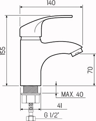 Смеситель для умывальника РМС SL85-001F, хром