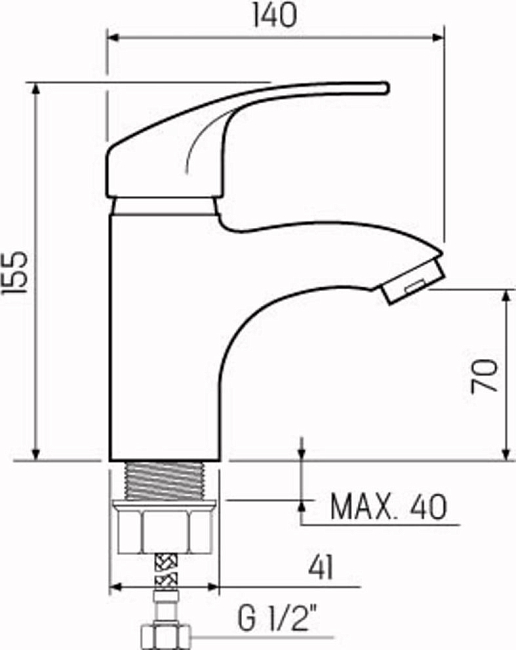 Смеситель для умывальника РМС SL85-001F, хром