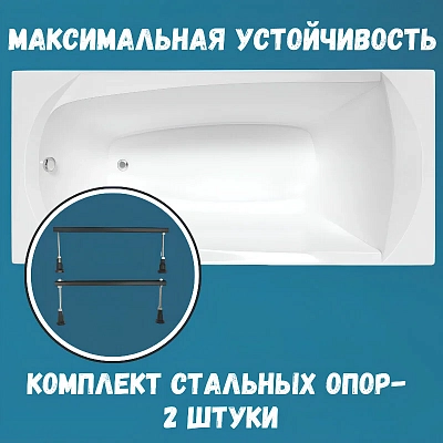 Акриловая ванна 1MarKa Elegance 165х70 01эл16570кс1 белый