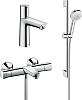 Комплект для ванной Термостат Hansgrohe Ecostat universal 13123000 + Смеситель Hansgrohe Talis Select E 71750000 + Душевой гарнитур Hansgrohe Crometta 26651400