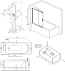 Акриловая ванна Am.Pm Like 150x70 W80ASET-150SL с каркасом, шторкой и душевой системой, белый