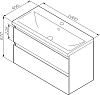 Тумба под раковину AM.PM X-Joy 100 см M85AFHX1002BM, черный матовый