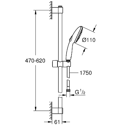 Душевой гарнитур Grohe Tempesta 27644003 хром