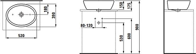 Раковина Laufen Pro B 8.1296.4.000.109.1 52 см