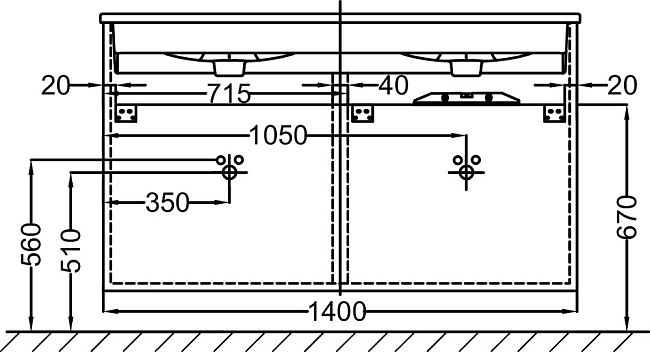 Тумба для комплекта 140 см Jacob Delafon Vox EB2070-R4-S47 сине-зелёный сатин