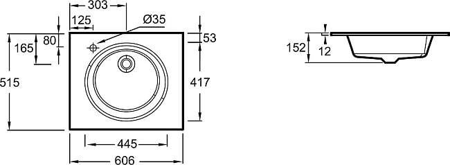Раковина 61 см Jacob Delafon Odeon Rive Gauche EB2560-DE3, матовая бронза