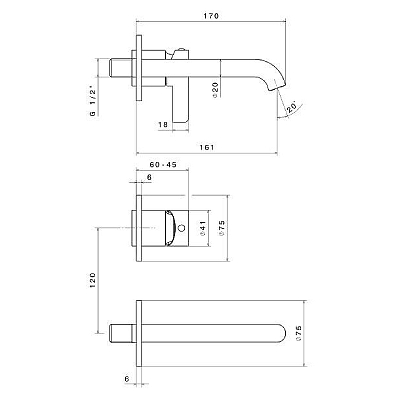 Смеситель для раковины Kerama Marazzi Linea 71028EKM.01.093 черный матовый