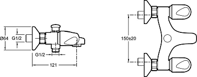 Смеситель для ванны с душем Jacob Delafon Galeo CD E71920-CP, хром