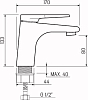 Смеситель для умывальника РМС SL121-001F, хром