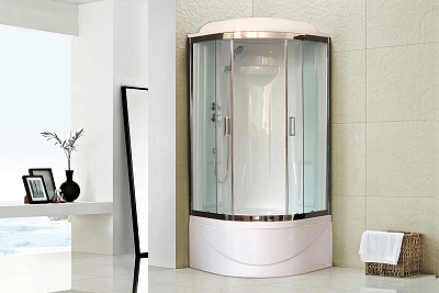 Душевая кабина 90х90 см Royal Bath ВК RB90BK1-T-CH стекло прозрачное
