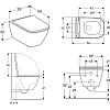 Комплект Geberit GEB30011500683 подвесной унитаз Geberit Smyle Square с микролифтом, безободковый + инсталляция Geberit Duofix + кнопка смыва Geberit Sigma 01 белая + комплект креплений к стене для инсталляций Geberit Duofix