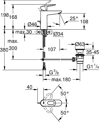 Смеситель для раковины Grohe BauLoop 23762000