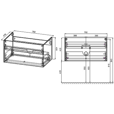 Тумба под раковину Vincea Chiara 2D VMC-2C800NO 80 см, натуральный дуб N.Oak