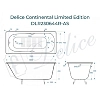 Чугунная ванна Delice Continental DLR230644R-AS белый