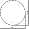 Зеркало Creto Bella 65 20-D650B с подсветкой и сенсорным выключателем, белый
