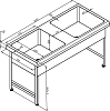 Кухонная мойка 160 см Oceanus 7-004.5, нержавеющая сталь