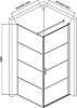 Душевой уголок AQUAme 90x90 AQM5215-RH-9 правый, профиль черный, стекло прозрачное