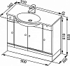 Тумба с раковиной Aquanet Марсель 90 00212774, белый