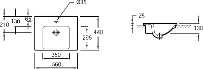 Раковина Jacob Delafon Odeon Up E4756-00 56 см